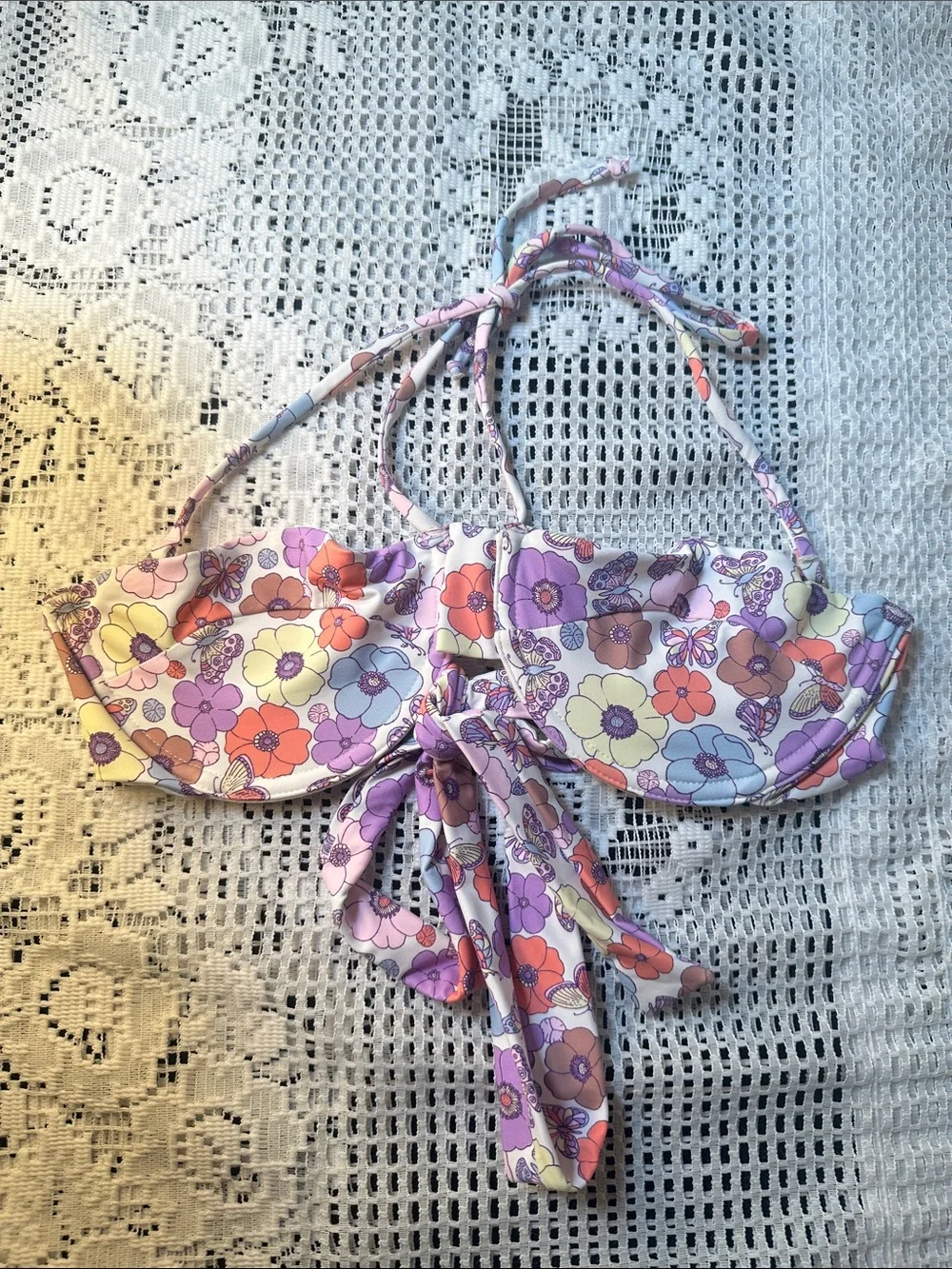Frankie’s Bikinis Cielo Underwire Bikini Top Mariposa Floral Butterfly Print